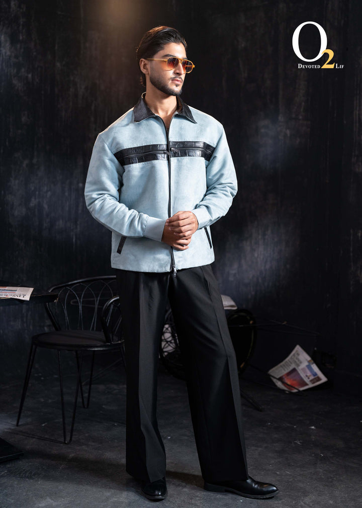 tiffany blue suede leather jacket ENVY