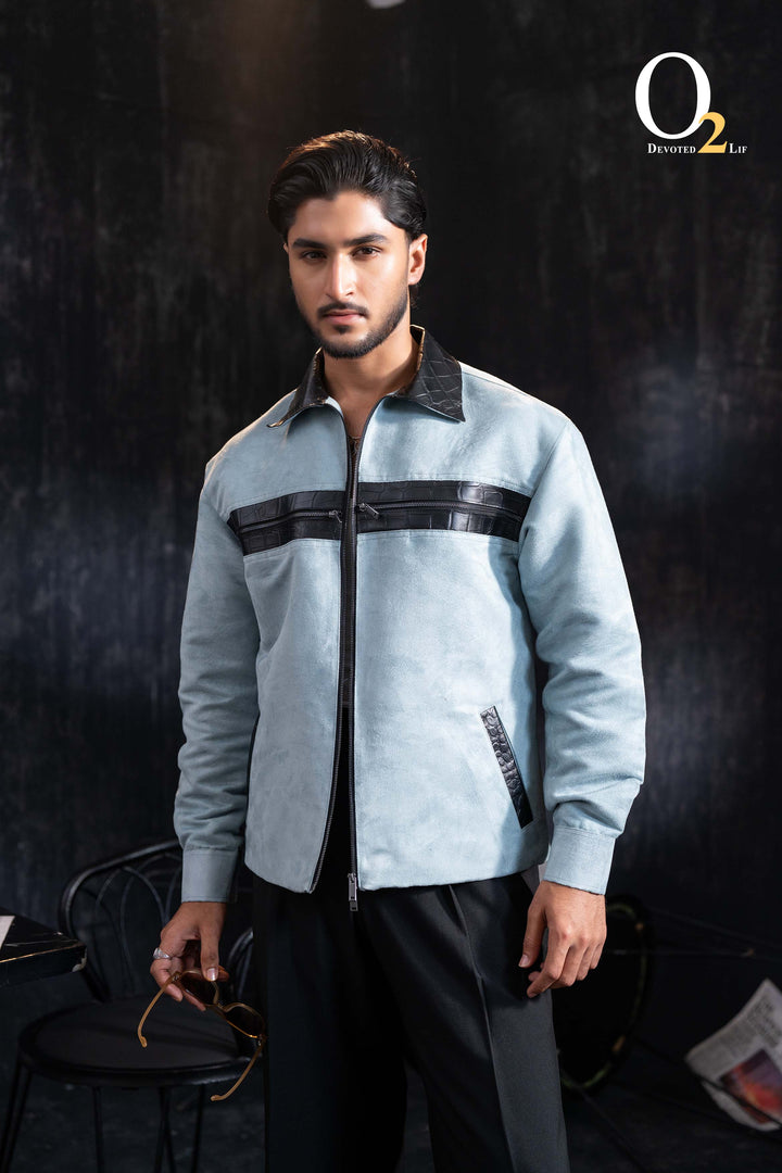 tiffany blue suede leather jacket ENVY