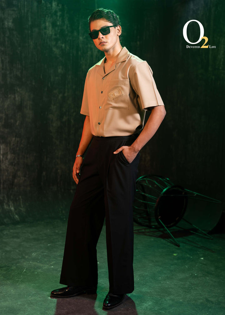 Old cassette tape embroidery shirt ENVY