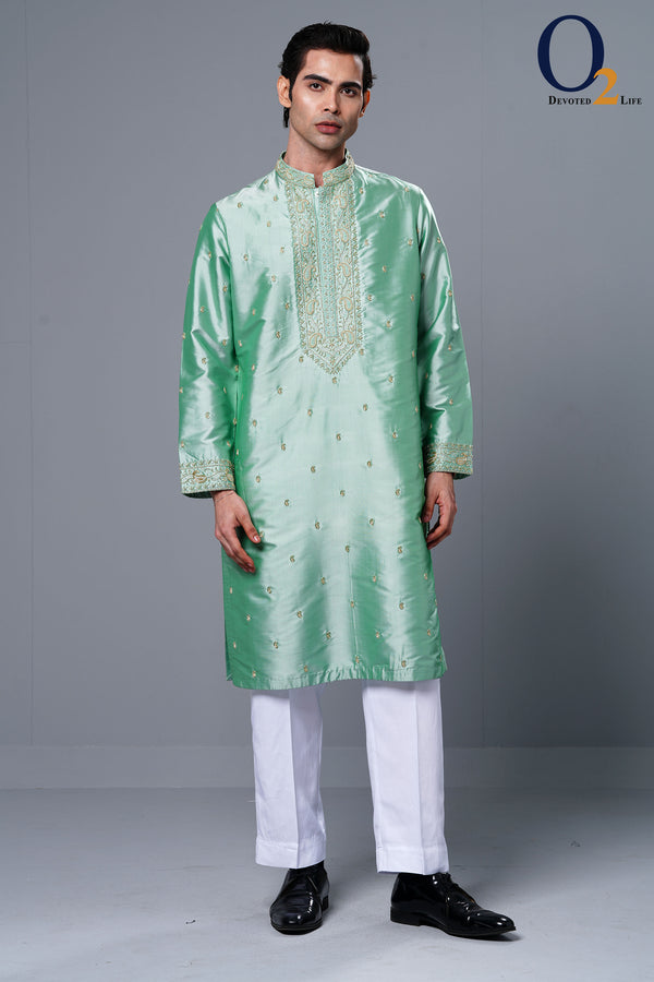 Groom Wear Silk Designer zardozi handwork Panjabi