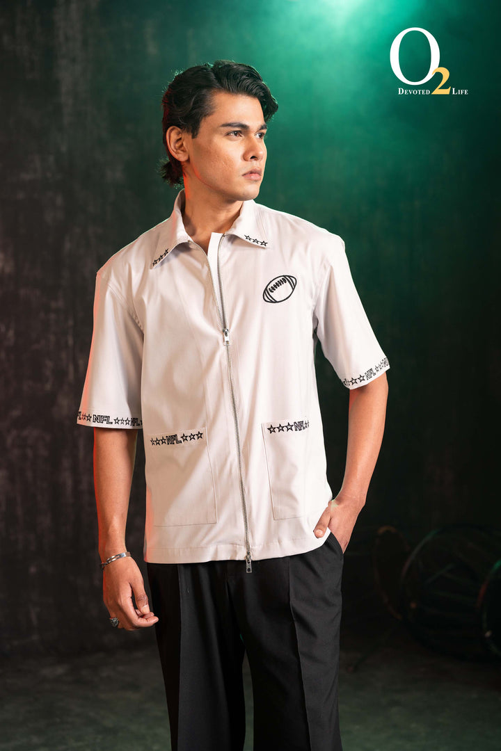 Zipper "NFL" embroidery shirt ENVY