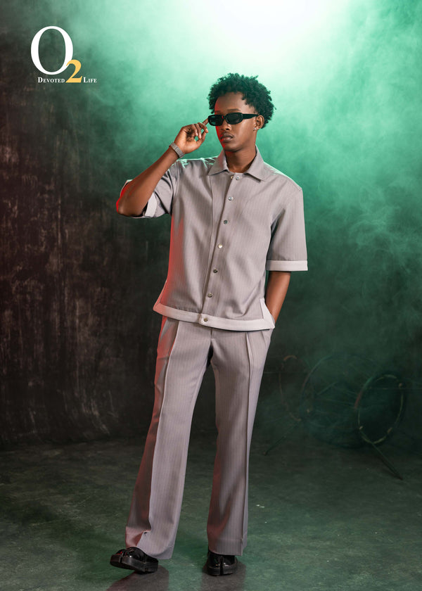 Half sleeve pinstripes rib jacket ENVY