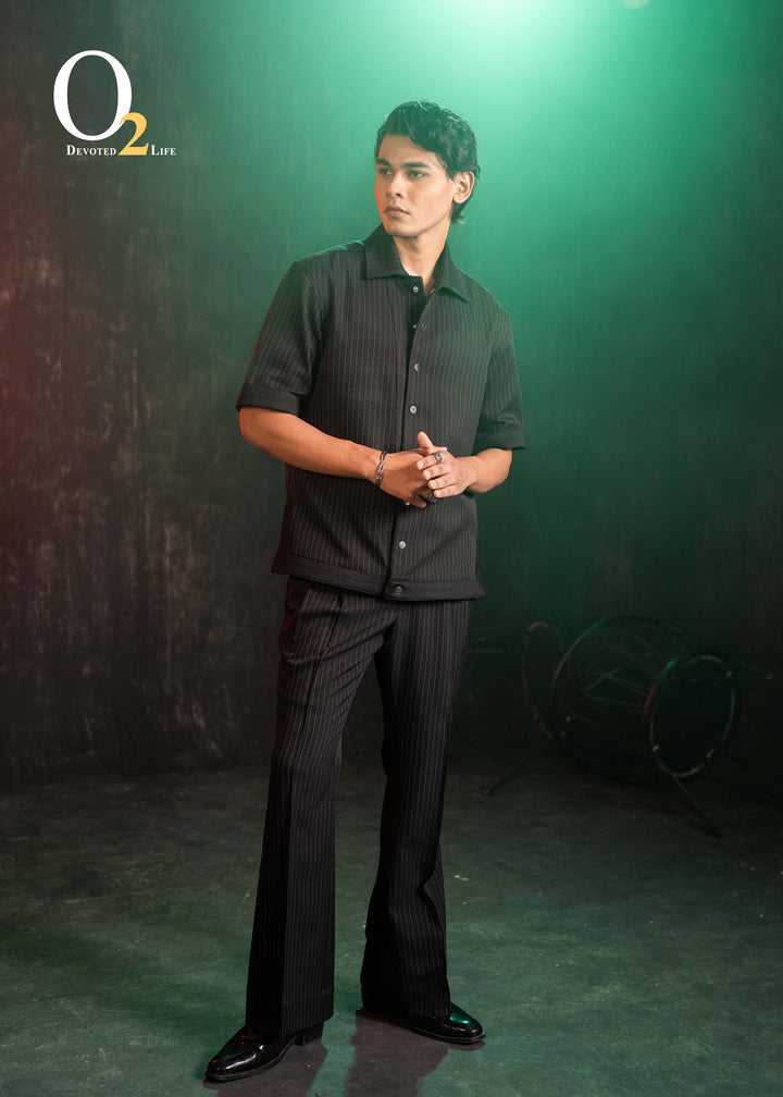 Half sleeve pinstripes rib jacket ENVY