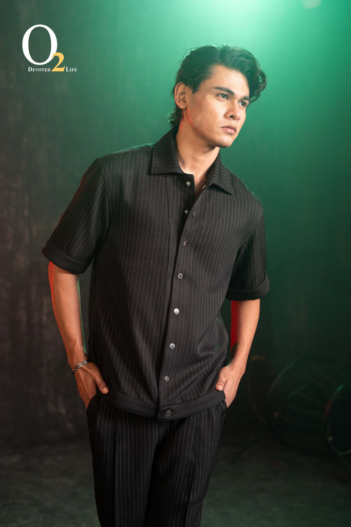 Half sleeve pinstripes rib jacket ENVY