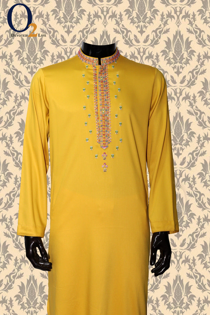 Bridal Groom Haldi Night Panjabi Collection In Yellow