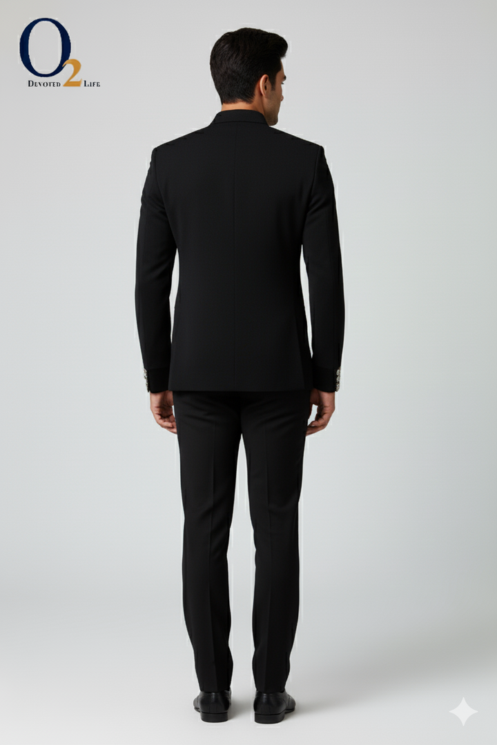 Exclusive Embroidery hand Work Prince Coat in Black ENVY