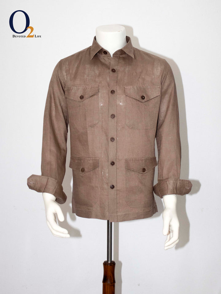 Men Brown Slim Fit Solid Full Sleeves Casual Shirt ENVY