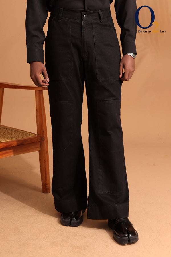 black patch pocket men's straight jeans ENVY