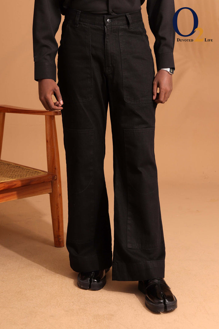 black patch pocket men's straight jeans ENVY