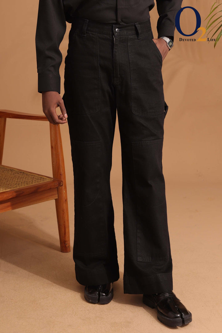 black patch pocket men's straight jeans ENVY