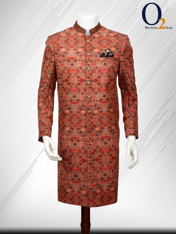 Men’s Digital Printed Zardozi Handwork Sherwani