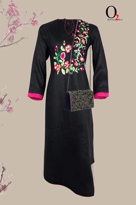 Asymmetric Long Embro Kurti