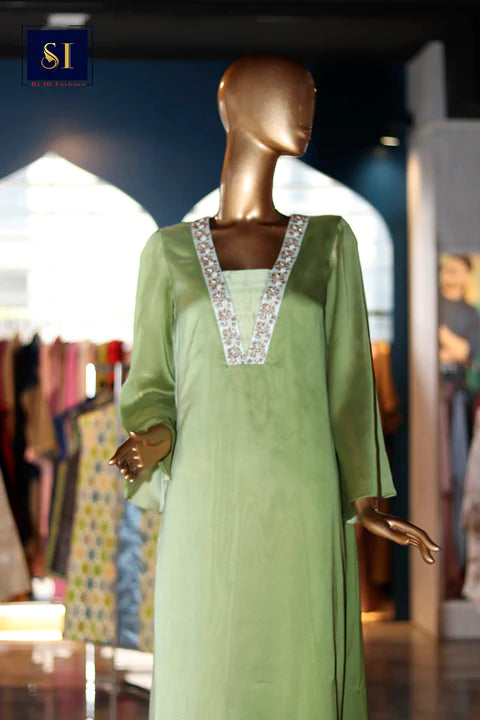 Shaded Parct Green Kaftan