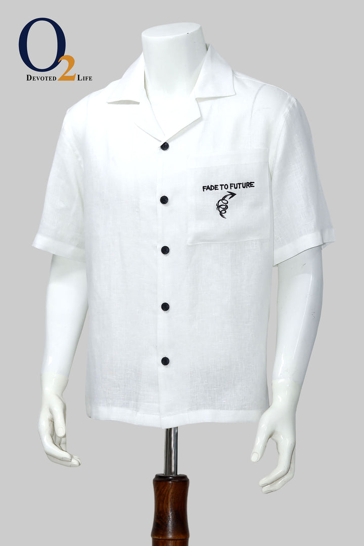 Oversized Textured Cuban Collar Drop-Shoulder Sleeves Casual Shirt - o2fashions