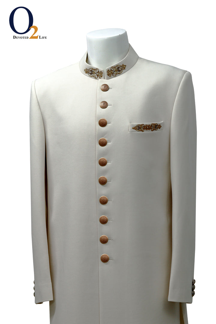 Zardozi handwork Sherwani - o2fashions