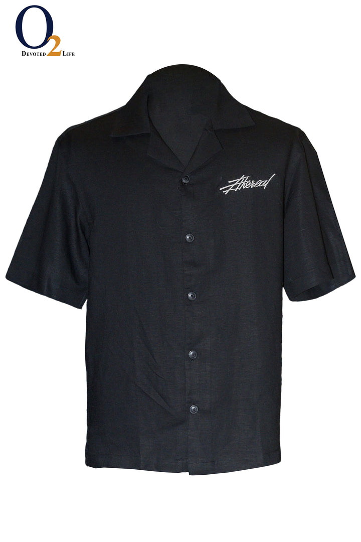 Black Cuban Collar Shirt. - o2fashions