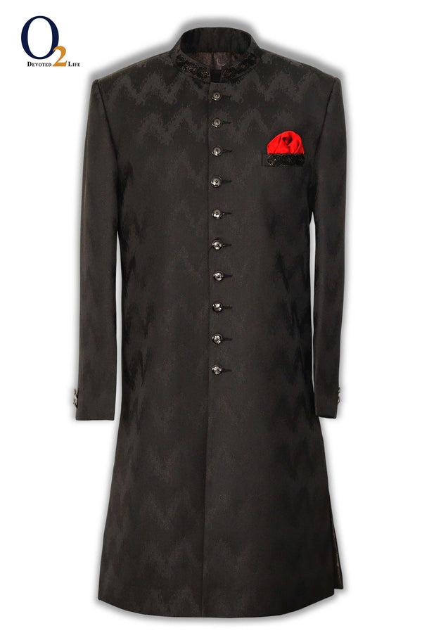 Zardozi handwork Sherwani in Brown ENVY