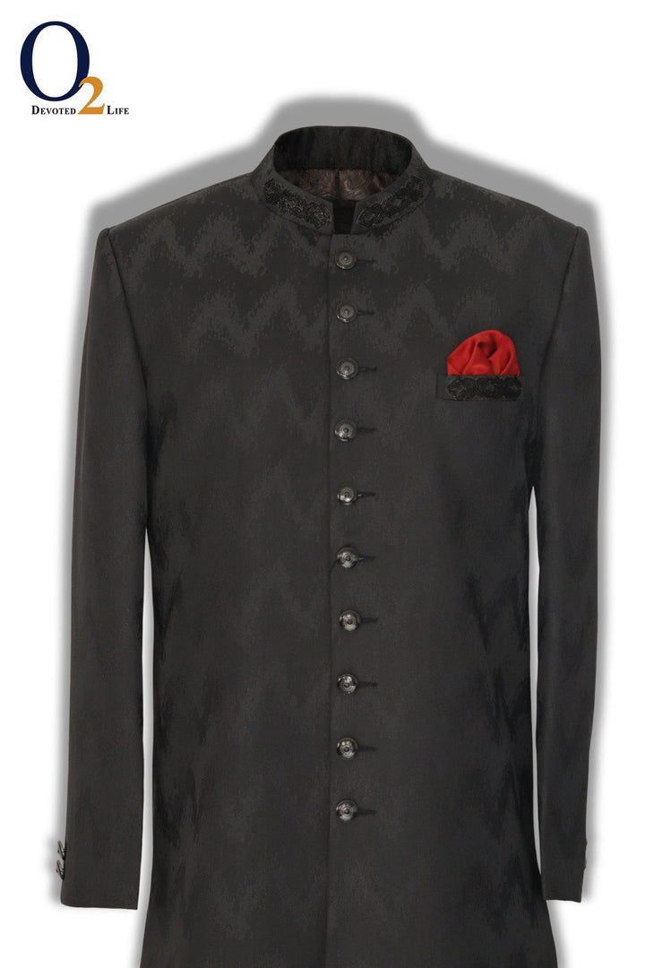 Zardozi handwork Sherwani in Brown ENVY