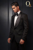 Load image into Gallery viewer, Black Tuxedo Suits With Shawl Collar And Black