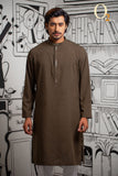 Load image into Gallery viewer, Zardozi Handwork Classic Fit Panjabi In Deep Olive