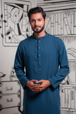 Load image into Gallery viewer, Karchupi Handwork Classic Fit Panjabi In Teal Blue
