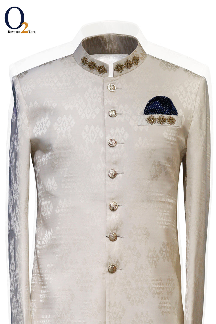Cream Zardozi Handwork  Silk Sherwani ENVY