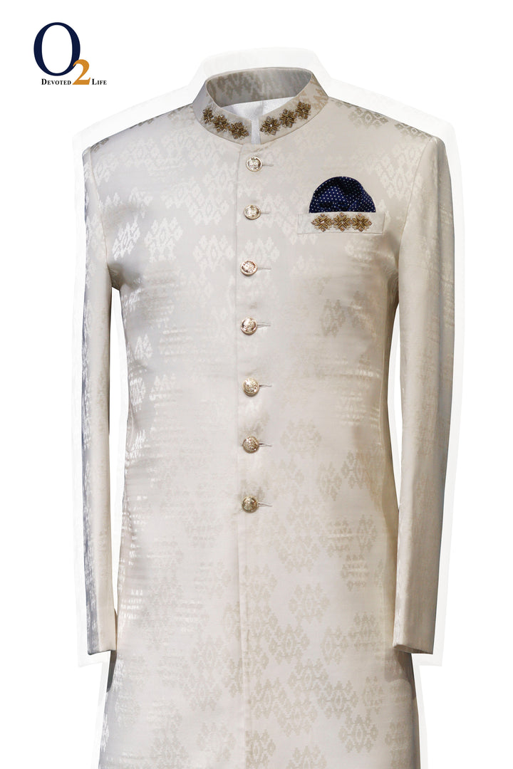 Cream Zardozi Handwork  Silk Sherwani ENVY