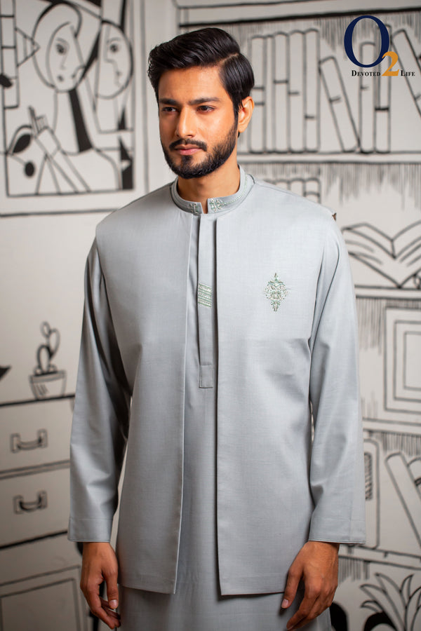 Exclusive karchupi Handwork Long Vest - o2fashions