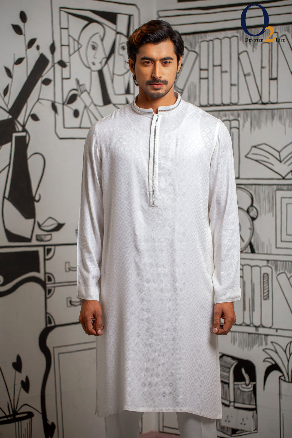 Classic Fit Panjabi In White