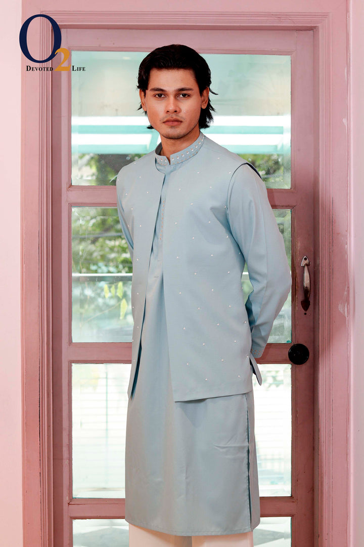Zarzozi handwork panjabi with Open Vest ENVY