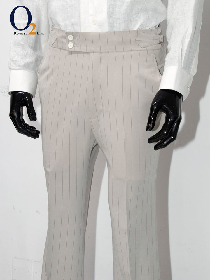 High-waisted, wide-leg pleated Boot cut pant with side-tab adjusters ENVY