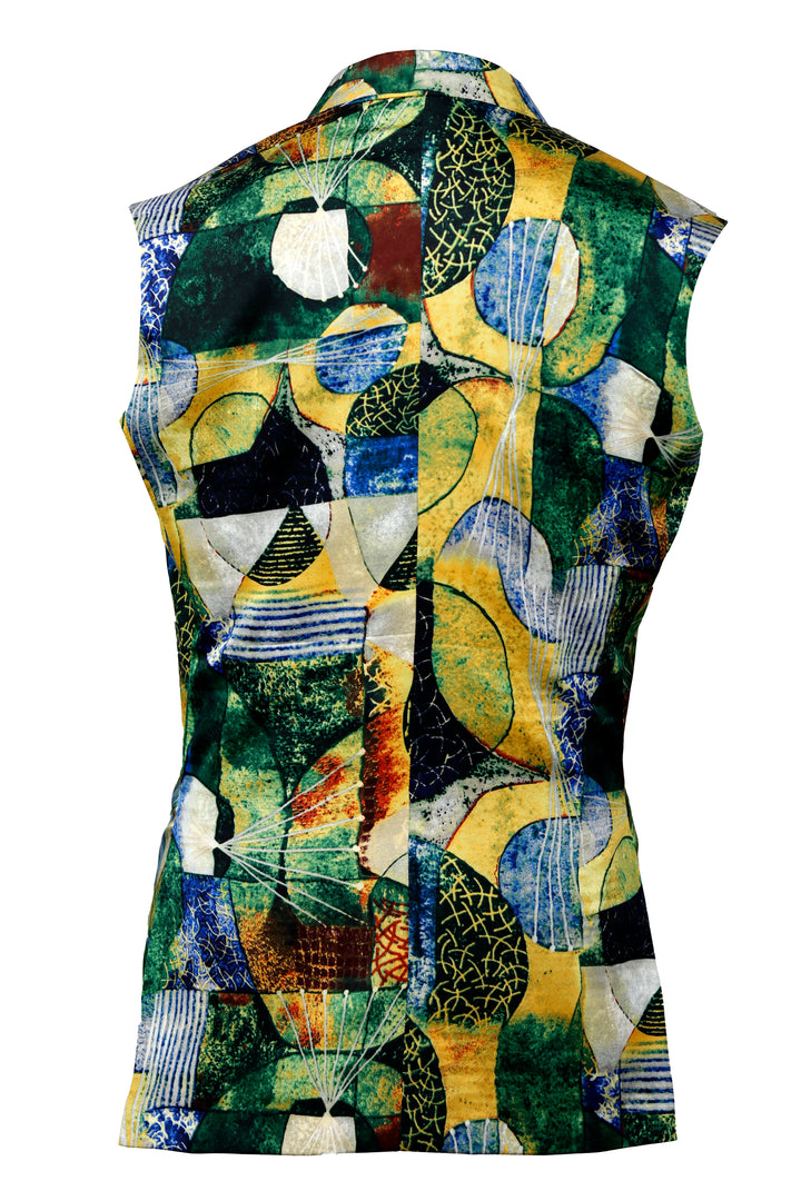 Digital Printed Art Silk Ethnic Vest ENVY