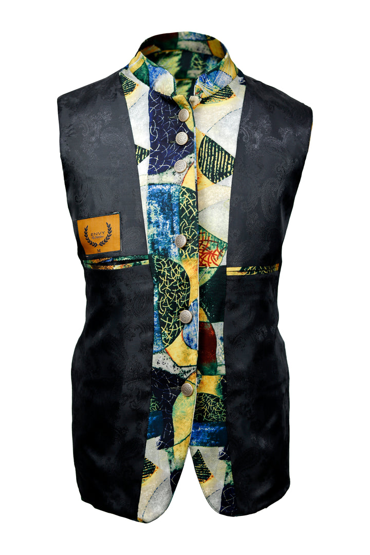 Digital Printed Art Silk Ethnic Vest ENVY