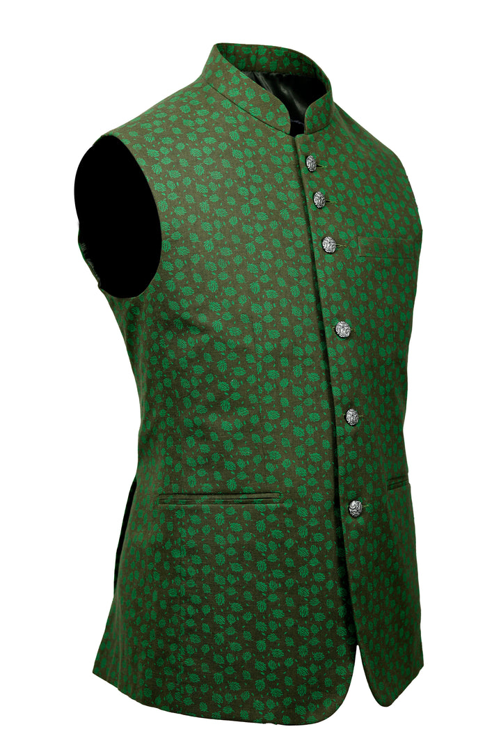 Leave style Green Ethnic Vest o2fashions