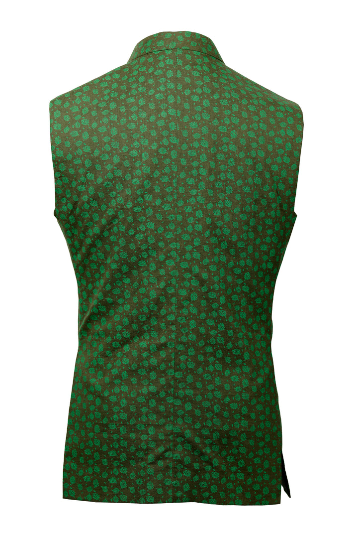 Leave style Green Ethnic Vest o2fashions