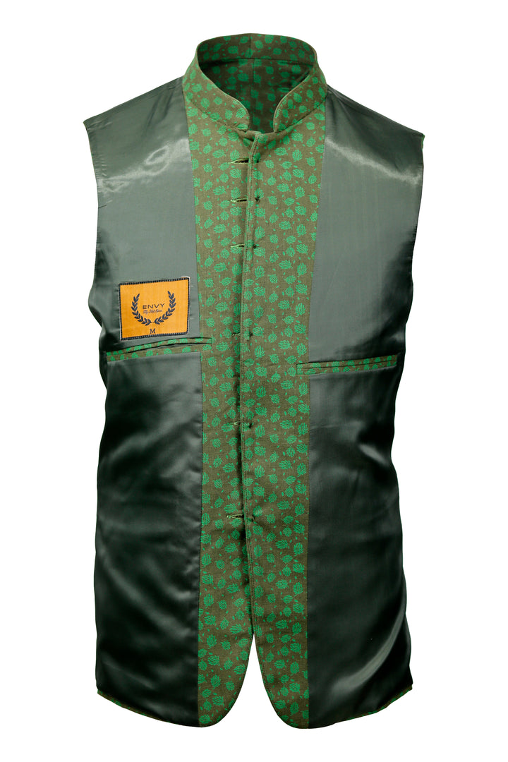 Leave style Green Ethnic Vest o2fashions
