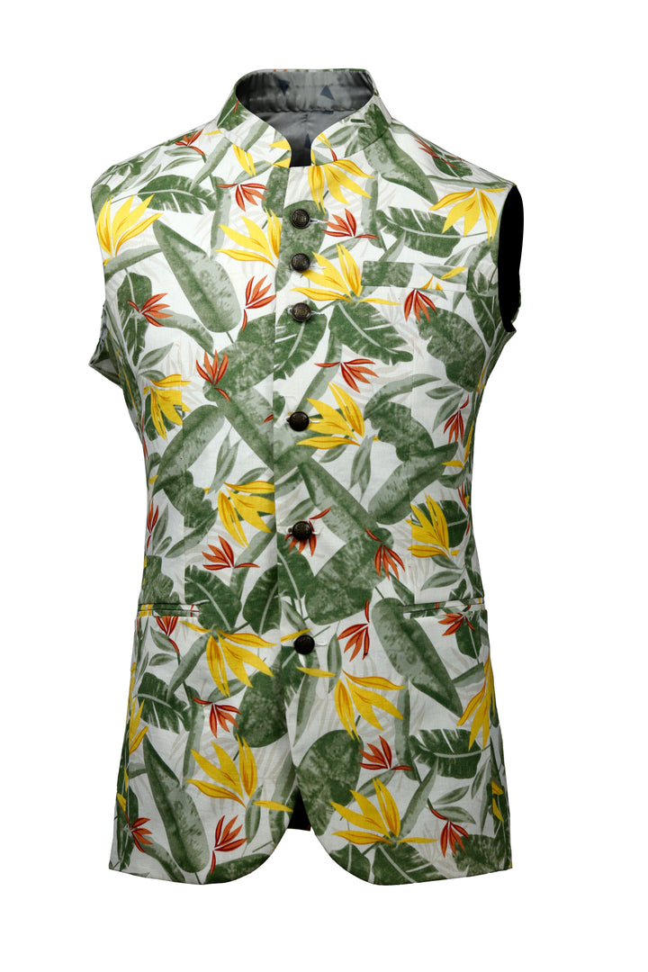 Floral Leaf Vest o2fashions
