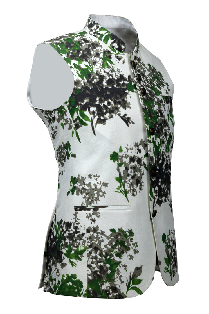 White Fleece Ethnic Vest o2fashions