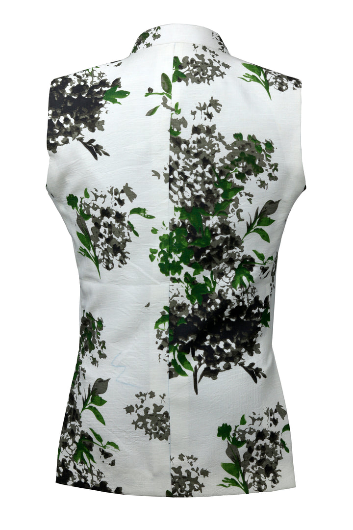 White Fleece Ethnic Vest o2fashions