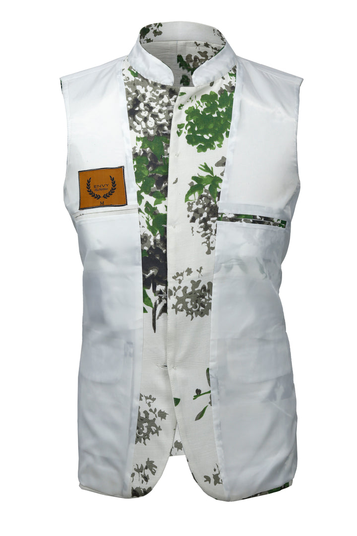 White Fleece Ethnic Vest o2fashions