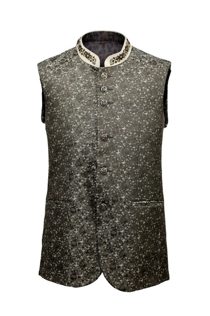 Digital Printed Art Silk Ethnic Vest ENVY