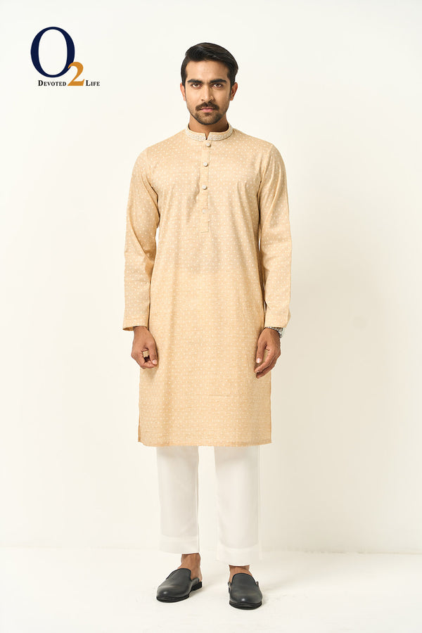 Light Khaki Zardozi Panjabi