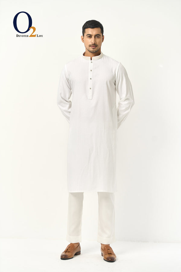 White Simple Long Panjabi