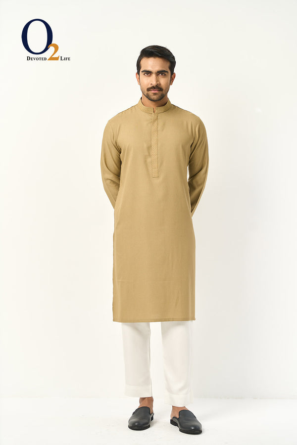 Beige DOB Zardozi Panjabi