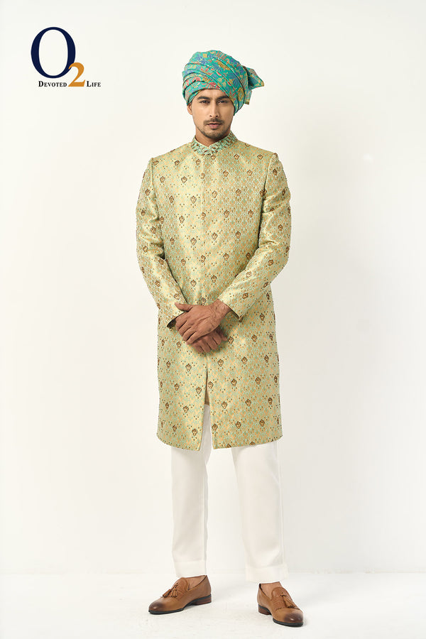 Golden AO Zardozi Sherwani