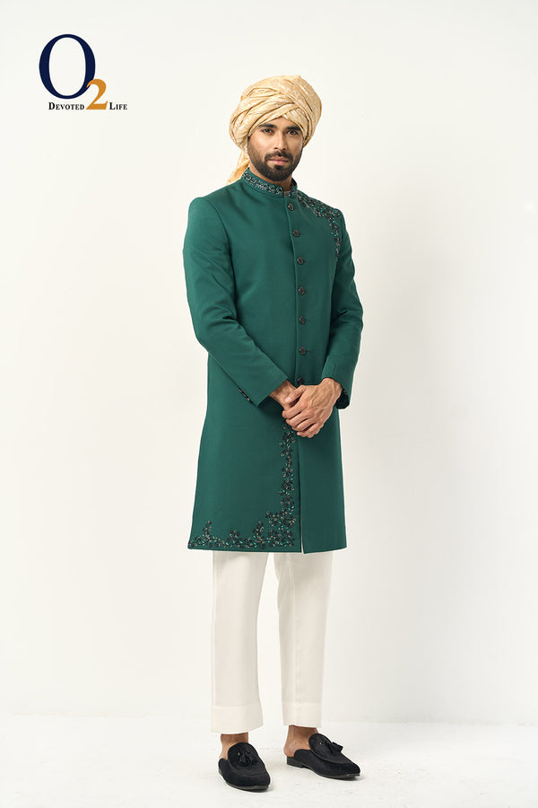 Green Zardozi Exclusive Sherwani