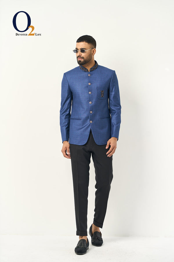 BLUE ZARDOZI PWORK Prince Coat