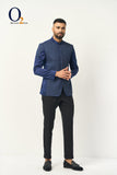 Sapphire Blue Mens Embroidered Prince coat