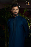 Load image into Gallery viewer, Zardozi Handwork Classic Fit Panjabi In Teal Blue