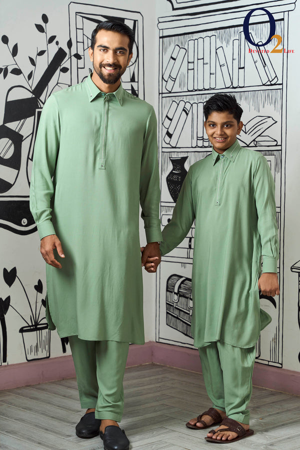 Kids Premium Linen  Regular Fit Kabli Set